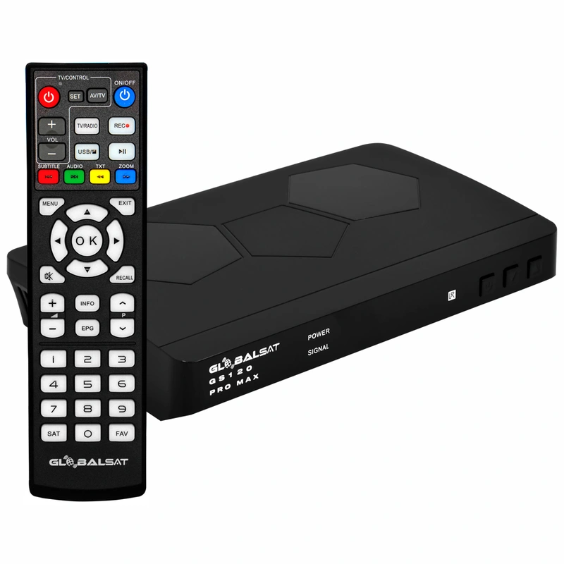 Receptor Digital FTA Globalsat GS120 Pro Max IKS SKS - Preto ACM
