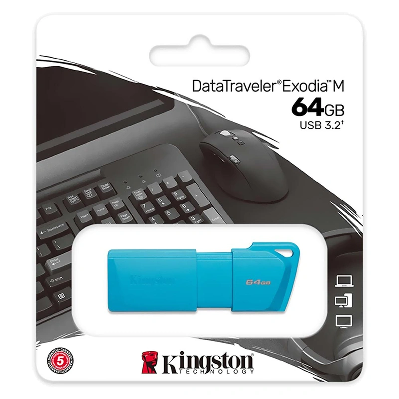 Pendrive Kingston Exodia M 64GB USB 3.2 - Azul (KC-U2L64-7LB) USB 3.2 Gen 1 - Imagem 3