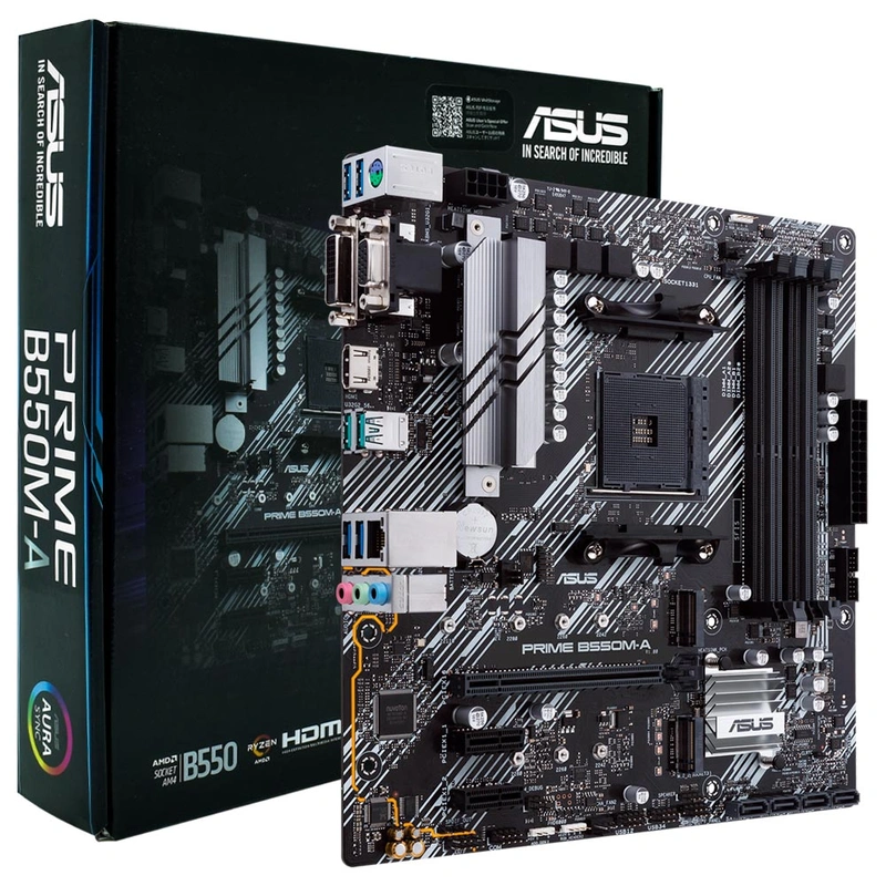 Placa Mãe ASUS Prime B550M-A Socket AM4 VGA DDR4 AMD B550 Micro ATX
