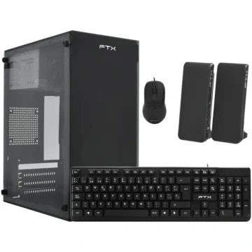 Gabinete Gamer FTX FTX255 500VA Mouse Teclado Espanhol Speaker - Preto
