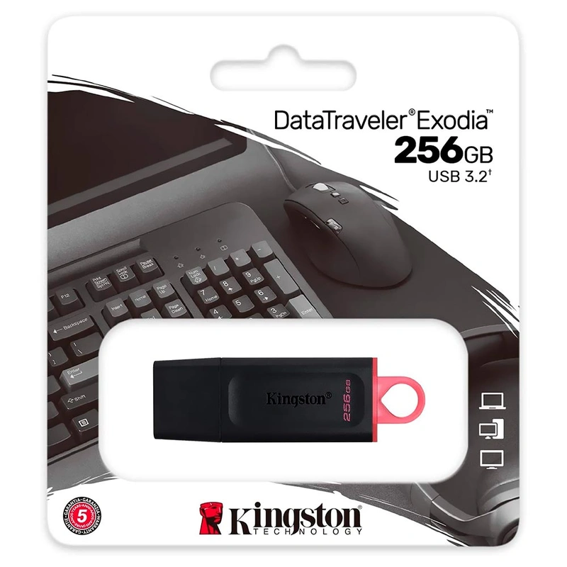 Pendrive Kingston Exodia 256GB USB 3.2 - Preto (DTX256GB) - Imagem 3