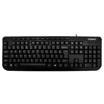 Teclado Satellite AK-833 USB Multimídia Português - Preto Com fio
