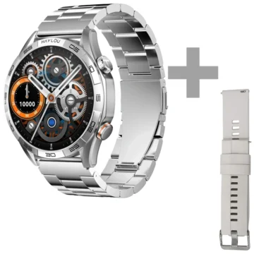 Relógio Smartwatch Haylou Solar 5 HF004 - Prata + Pulseira IP68 Bluetooth