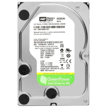 HD Western Digital 2TB WD Green 3.5 SATA 3 - 6Gb/s WD20EURX