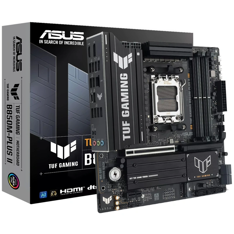 Placa Mãe ASUS TUF Gaming B850M-PLUS II Socket AM5 DDR5 AMD B850 Micro ATX