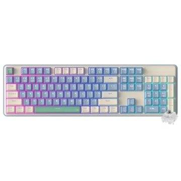Teclado Gamer Mecânico Redragon K685PYG-RGB Faye USB Inglês - Roxo Branco