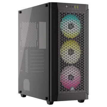 Gabinete Gamer Corsair 480T Airflow CC-9011272-WW Mid Tower 3 Cooler RGB - Preto