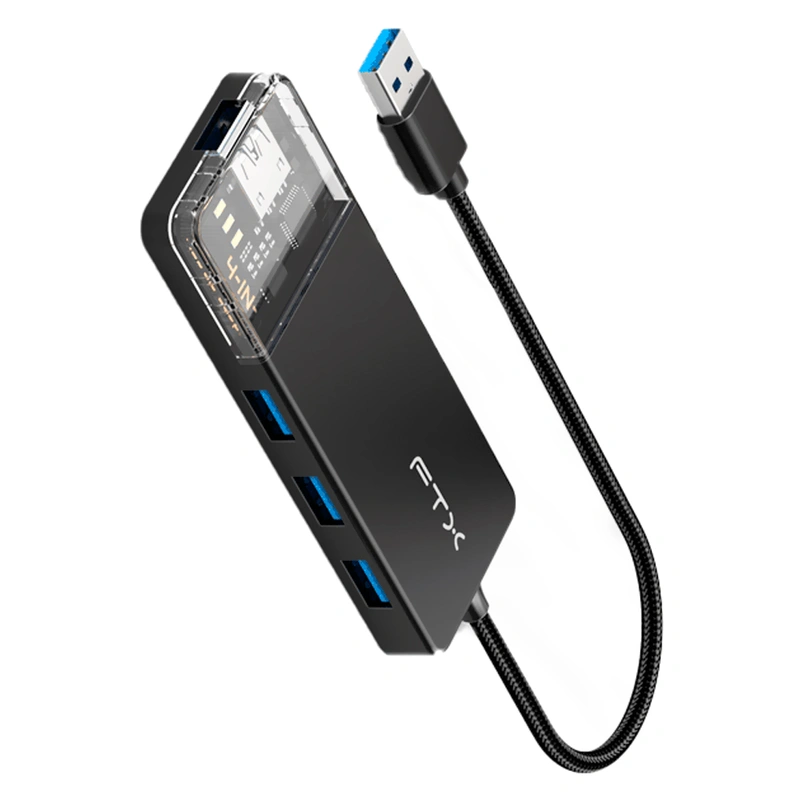 Hub USB 3.0 FTX CT-HUBT1-PB 4 Portas 4 USB 3.0 USB-C Fêmea - Cinza 115533 - Imagem 2