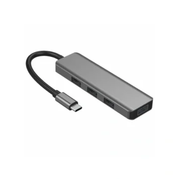 Hub USB-C 3.1 Satellite A-HUBC51 5 Portas 4 USB 3.0 USB-C Fêmea - Cinza