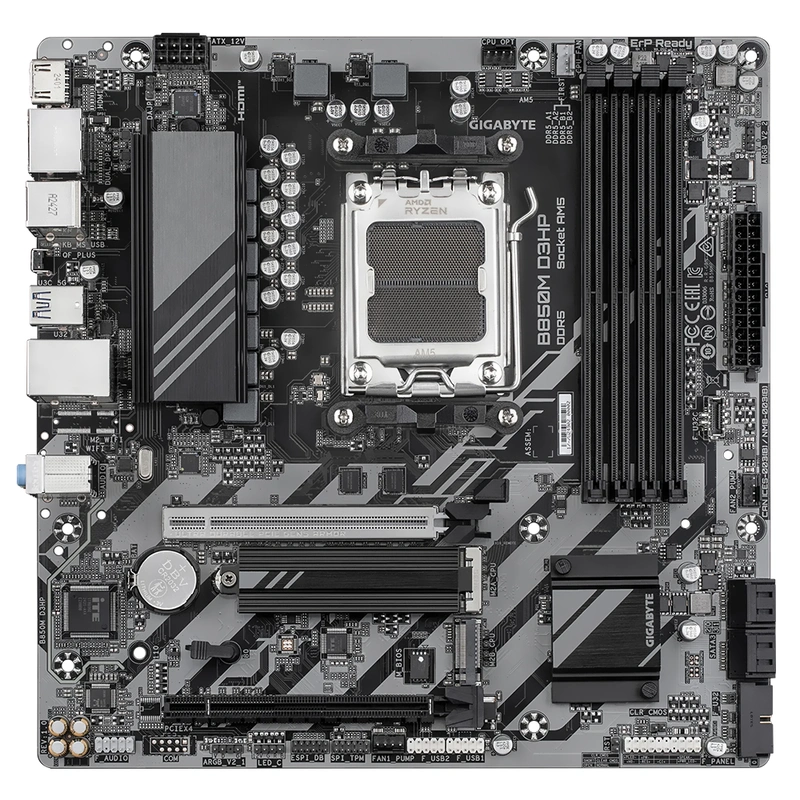 Placa Mãe Gigabyte B850M D3HP Socket AM5 DDR5 AMD B850 Micro ATX - Imagem 3