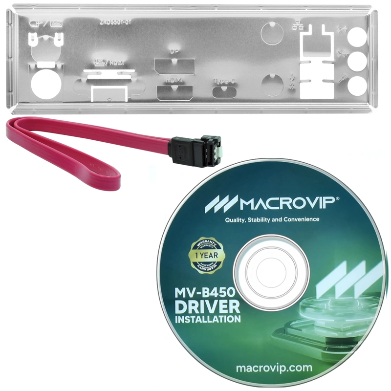 Placa Mãe Macrovip MV-B450 Socket AM4 VGA DDR4 AMD B450 Micro ATX - Imagem 3
