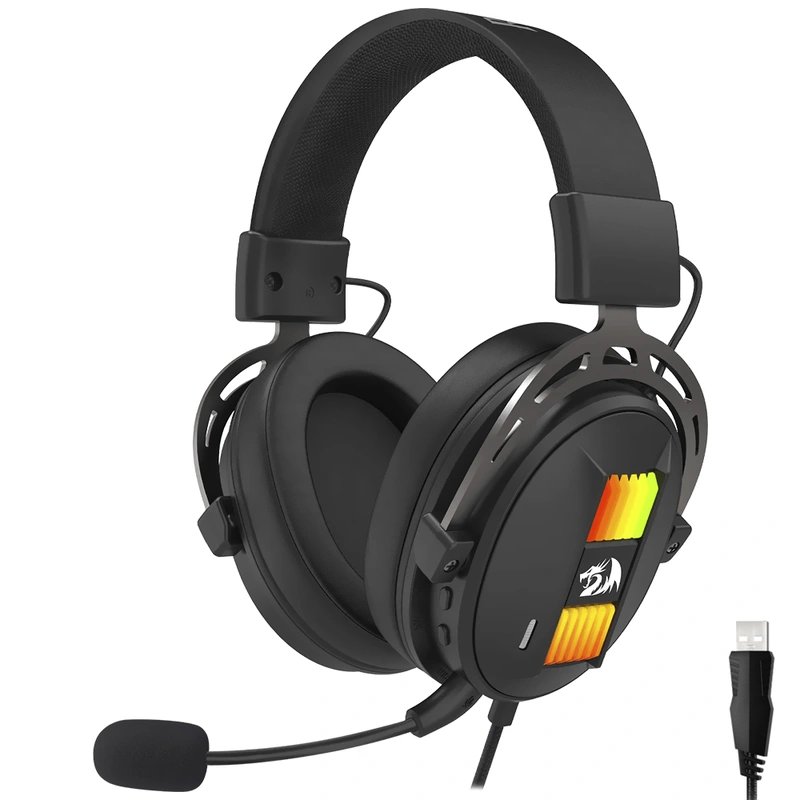 Headset Gamer Redragon H375-RGB Sparda Com Fio - Preto Sparda H375-RGB