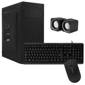 Gabinete Kit Mtek DK05 Fonte 500W Speaker Mouse Teclado Português - Preto