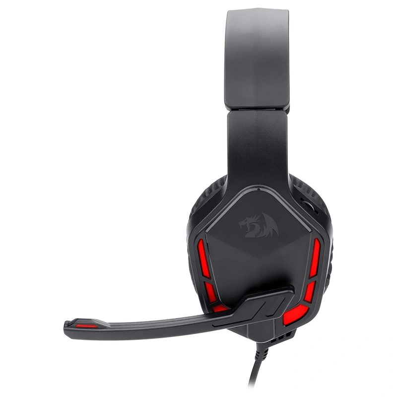 Fone Gamer Redragon H220 Themis LED Com Fio - Preto Vermelho H220-LED - Imagem 2