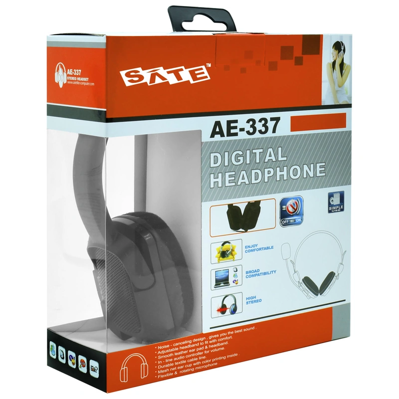 Fone de Ouvido Satellite AE-337 Com Fio - Preto Analógico de 3.5 mm - Imagem 3