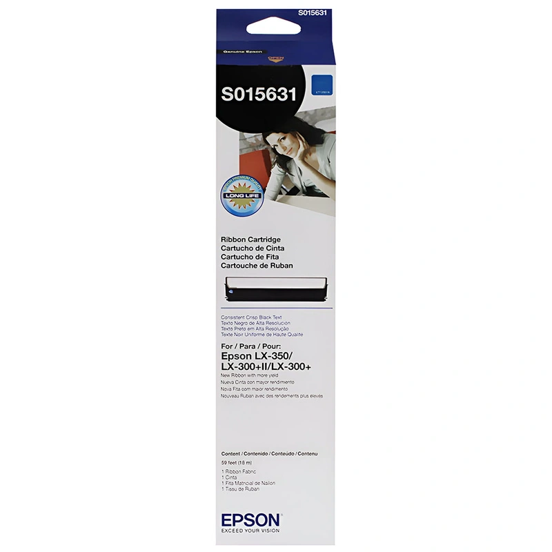Fita para Impressora Epson S015631 - Preto Epson LX-350 / LX-300+ / LX-300+II