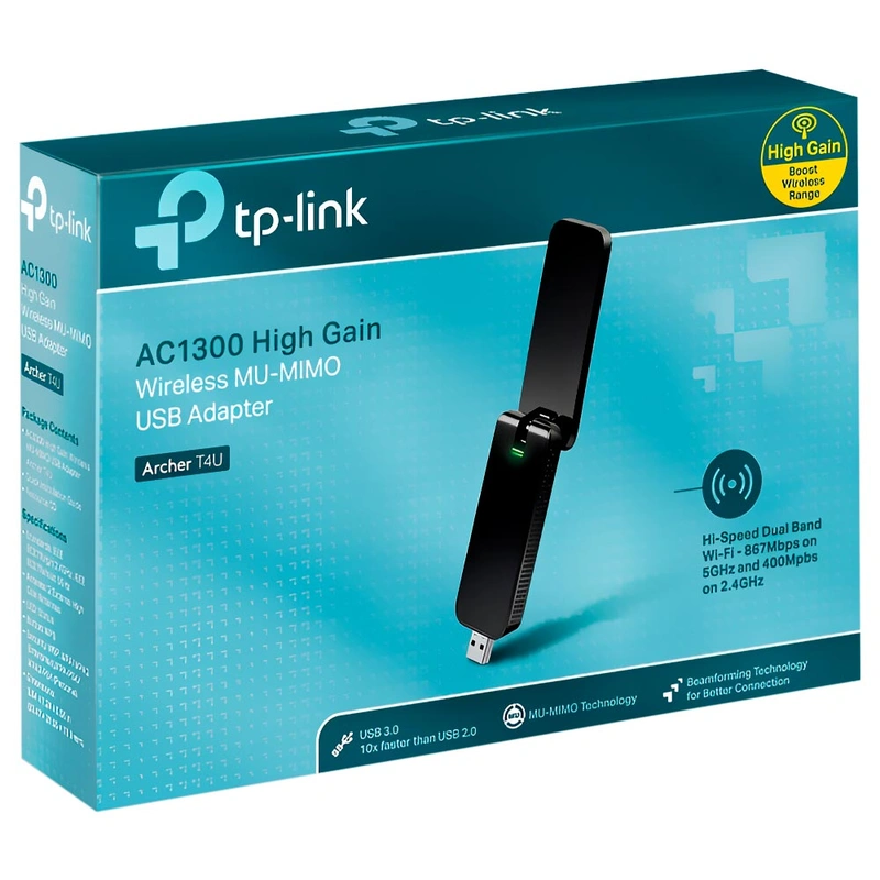 Adaptador Wifi Tp-Link Archer T4U USB Dual Band V3.0 2.4GHz 5GHz - 1300Mbps - Imagem 3