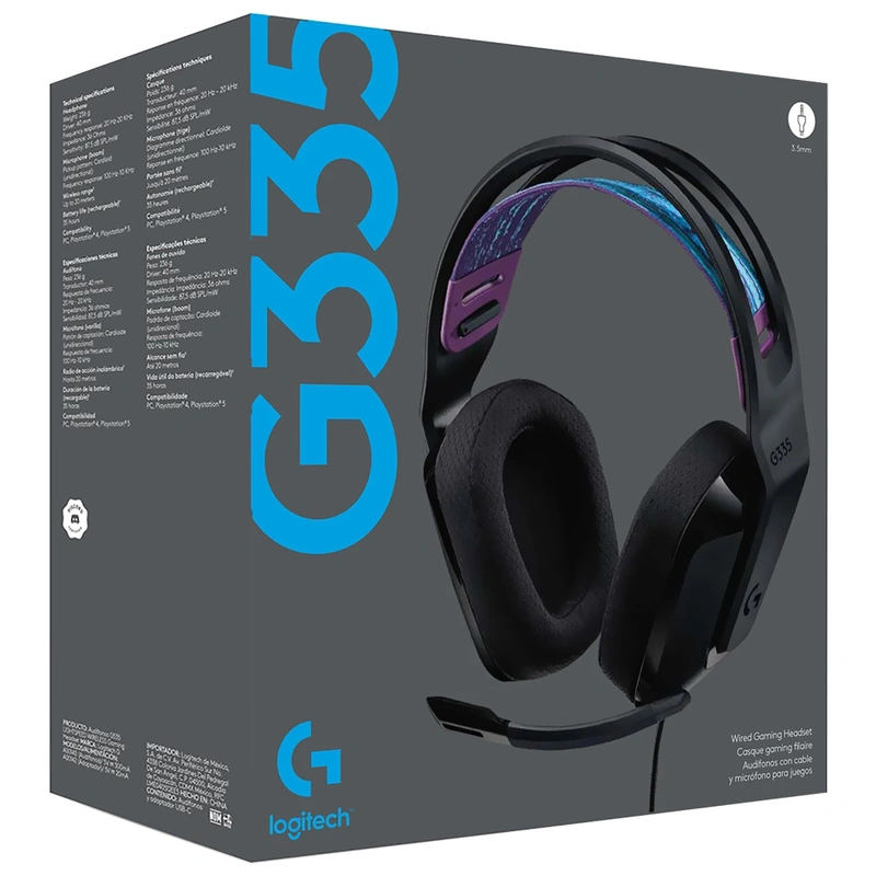 Fone Gamer Logitech G335 Keep Com Fio - Preto (981-000977) Analógico de 3.5 mm - Imagem 3