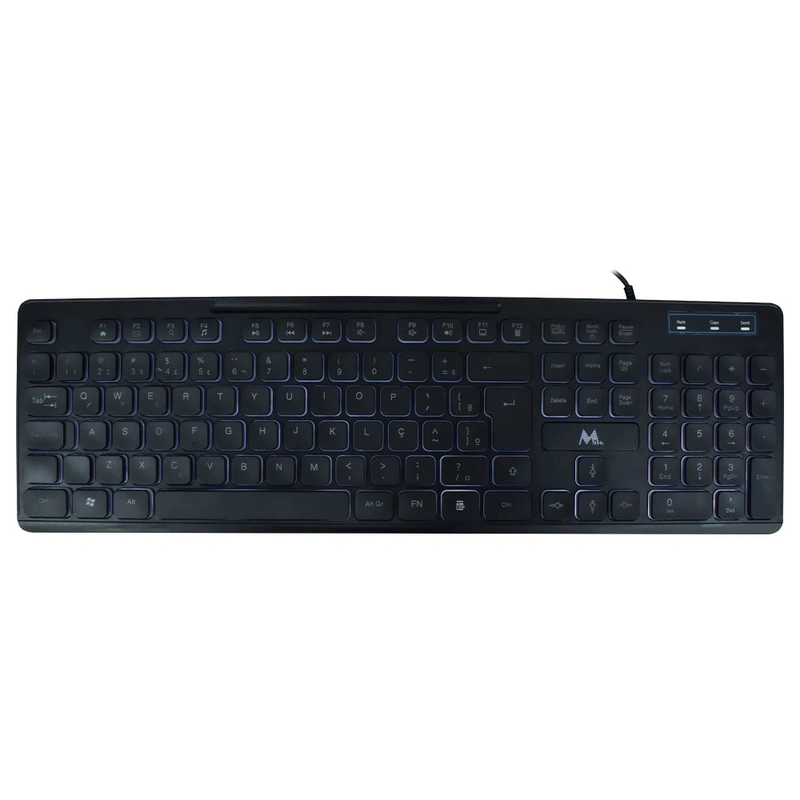 Teclado Mtek KB-7269L USB Backlight Português - Preto Com fio