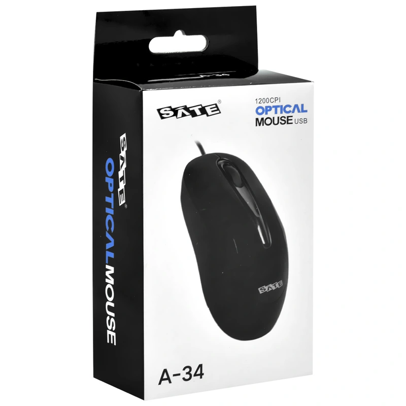 Mouse Satellite A-34 USB - Preto Com fio - Imagem 3