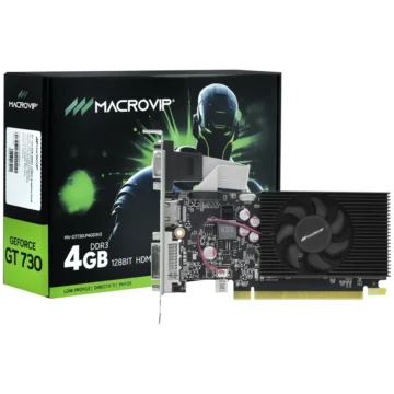 Placa de Vídeo Macrovip 4GB GeForce GT730 V2 DDR3 - Low Profile MV-GT730LP4GD3V2
