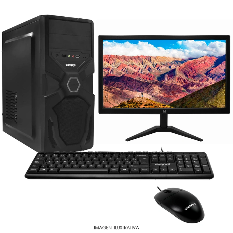 PC Montado Intel Core i3 4160 3.6GHz 8GB de RAM 128GB SSD + Monitor Mouse Teclado Preto