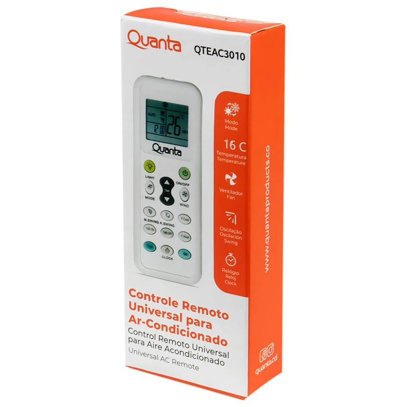 Controle Universal para Ar Condicionado Quanta QTEAC3010 - Branco - Imagem 3