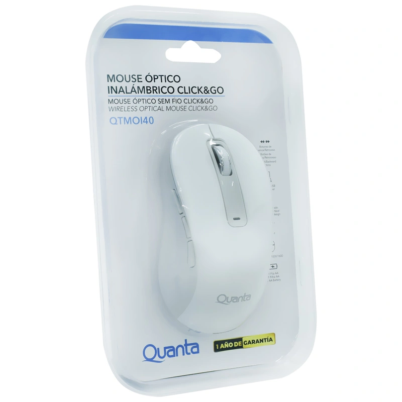 Mouse Quanta QTMOI40 Wireless - Branco USB Receiver - Imagem 3