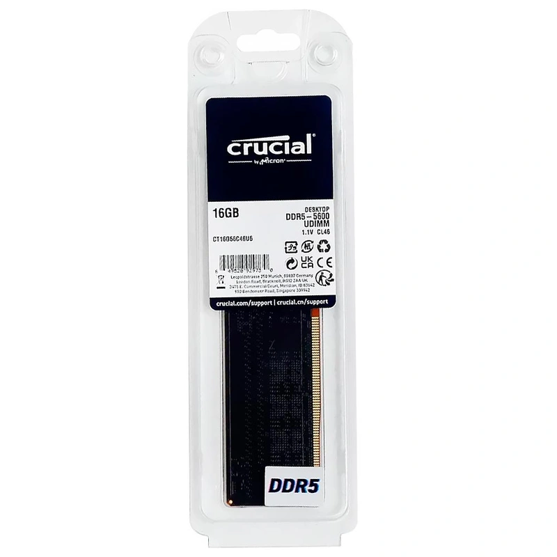 Memória RAM Crucial DDR5 16GB 5600MHz - CT16G56C46U5 U-DIMM - Imagem 3