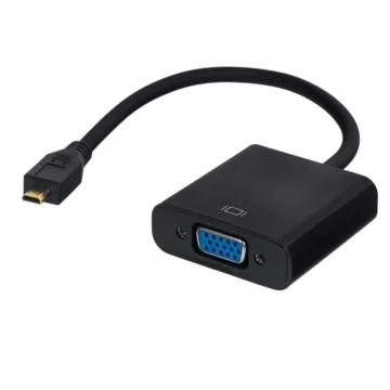 Cabo Adaptador Micro HDMI VGA Áudio - Preto