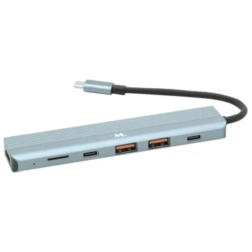 Hub USB-C 3.0 Mtek DS-61TC 6 Portas HDMI 2 USB MSD 2 USB-C - Cinza