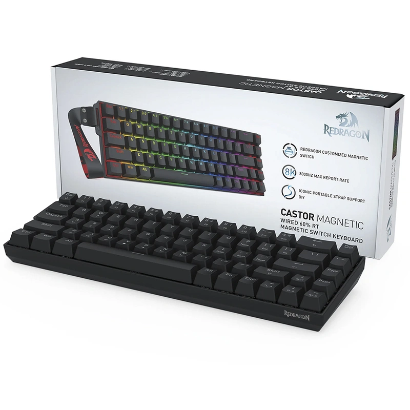 Teclado Gamer Mecânico Redragon K631RGB-PRO-P Castor Pro Wireless RGB Inglês - Preto - Imagem 4