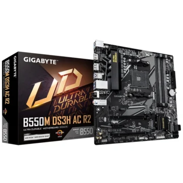 Placa Mãe Gigabyte B550M DS3H AC R2 Socket AM4 DDR4 AMD B550 Micro ATX