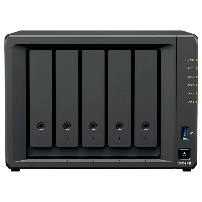 Servidor Nas Storage Synology DiskStation DS1525+ AMD Ryzen V1500B 2.2GHz 8GB RAM 5 Baias