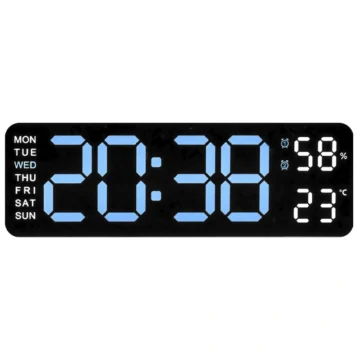 Relógio de Mesa Digital Satellite AC-T6863 LED - Azul Preto