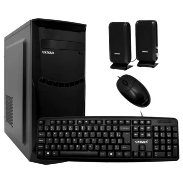 Gabinete Kit Satellite K703 Fonte 200W Speaker Mouse Teclado Português - Preto