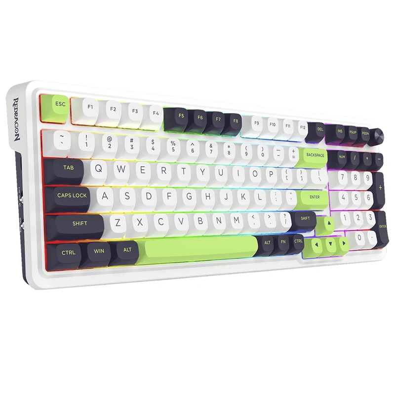 Teclado Gamer Mecânico Redragon K686WBG-RGB-MAX Eisa Max Wireless RGB Inglês - Branco - Imagem 2