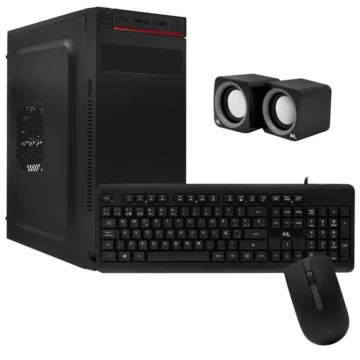 Gabinete Kit Mtek DK03 Fonte 500W Speaker Mouse Teclado Espanhol - Preto