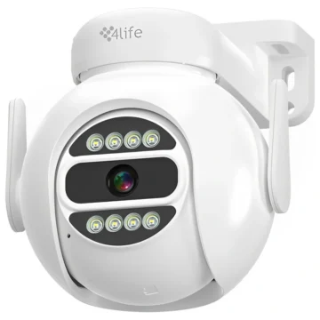 Câmera de Segurança 4LIFE FLD8G 360° Smart Outdoor Wi-Fi 2.5K 4MP - Branco