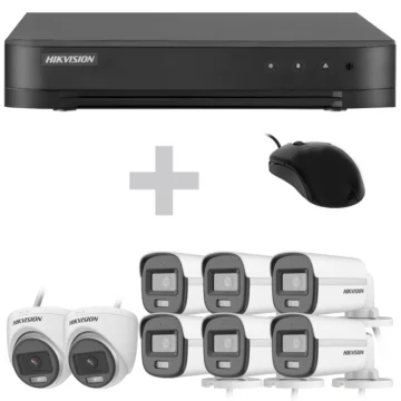 CCTV Vigilância DVR Hikvision KIT-7208HGHI-8CAMHL Turbo HD 2+6CAM HDMI VGA USB LAN RCA +