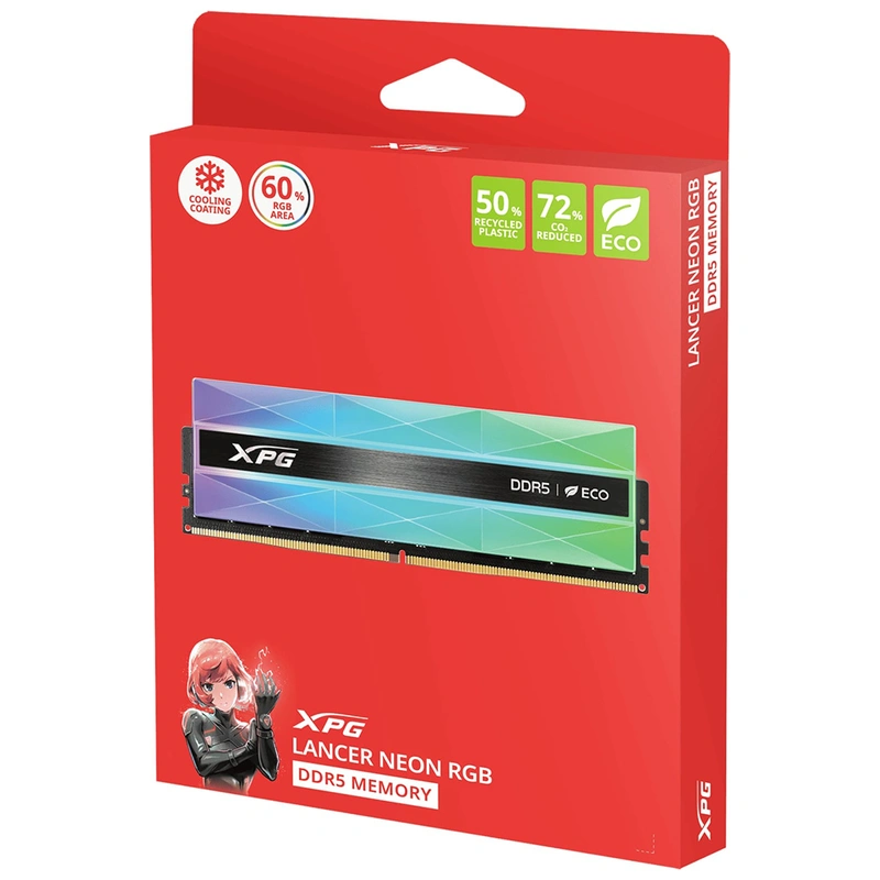 Memória RAM ADATA XPG Lancer Neon DDR5 32GB (2x16GB) 7200MHz RGB (AX5U7200C3416G-DCLANRSG) - Imagem 3