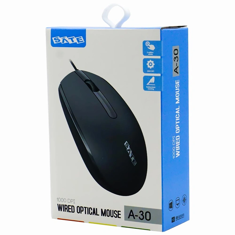 Mouse Satellite A-30 USB - Preto Com fio - Imagem 3