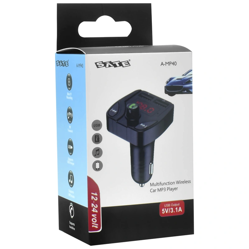 Transmissor Digital para Carro Satellite A-MP40 FM Bluetooth MP3 - Preto - Imagem 3