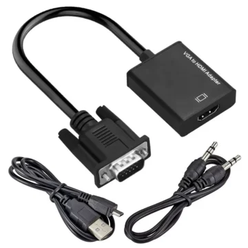 Cabo Adaptador Conversor VGA Macho para HDMI Fêmea Áudio HLD Adaptador VGA para HDMI