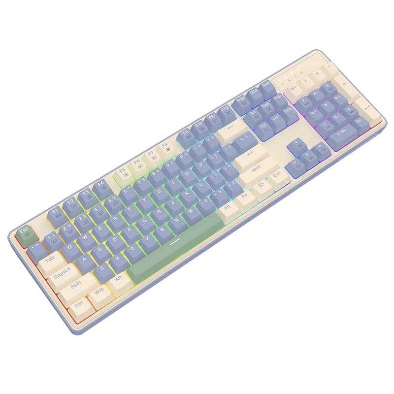 Teclado Gamer Mecânico Redragon K685PYG-RGB Faye USB Inglês - Roxo Branco - Imagem 3