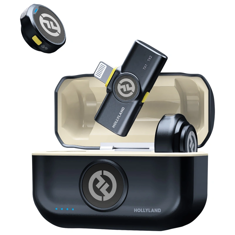 Microfone Hollyland Lark M2 Lavalier Duo Wireless Lightning - Shine Charcoal