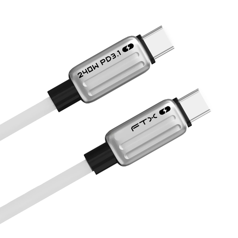 Cabo FTX USB-C Macho a USB-C Macho 240W 1M - Branco (CT-CM240-ZSW1) 115649 - Imagem 2