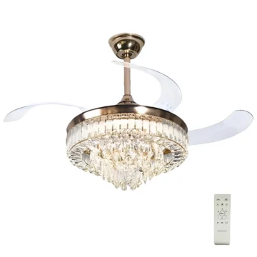 Ventilador Satellite A-FAN8101 com Luminária 66W Bivolt - Dourado (Teto)