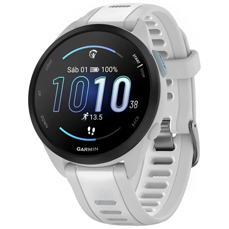 Relógio Garmin Forerunner 165 AMOLED - Branco Cinza (010-02863-21) 5ATM