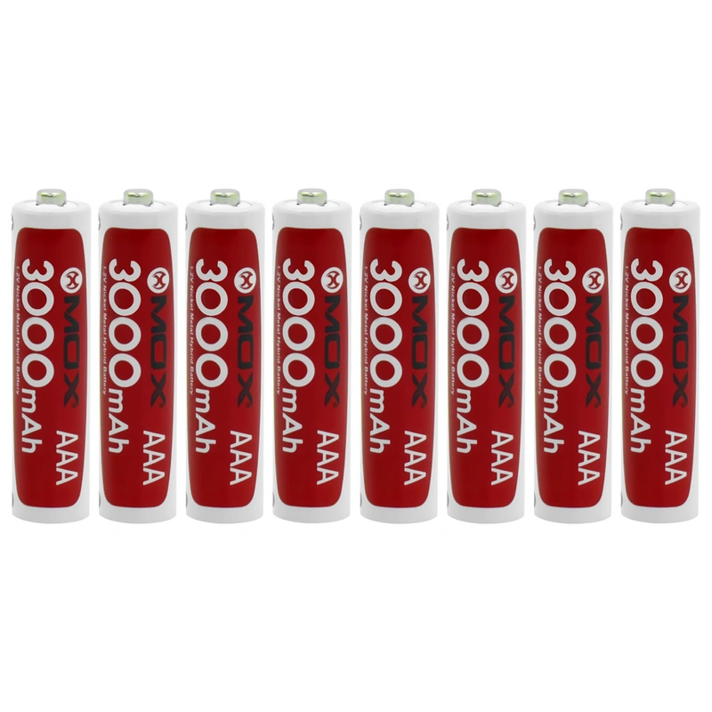 Pilha Recarregável Mox MOB8AAA30 3000MAH AAA - Kit com 8